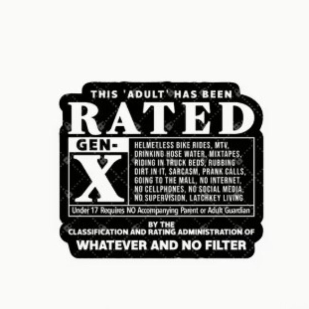 NEW Gen-X Rated Sticker/Cling - Medium